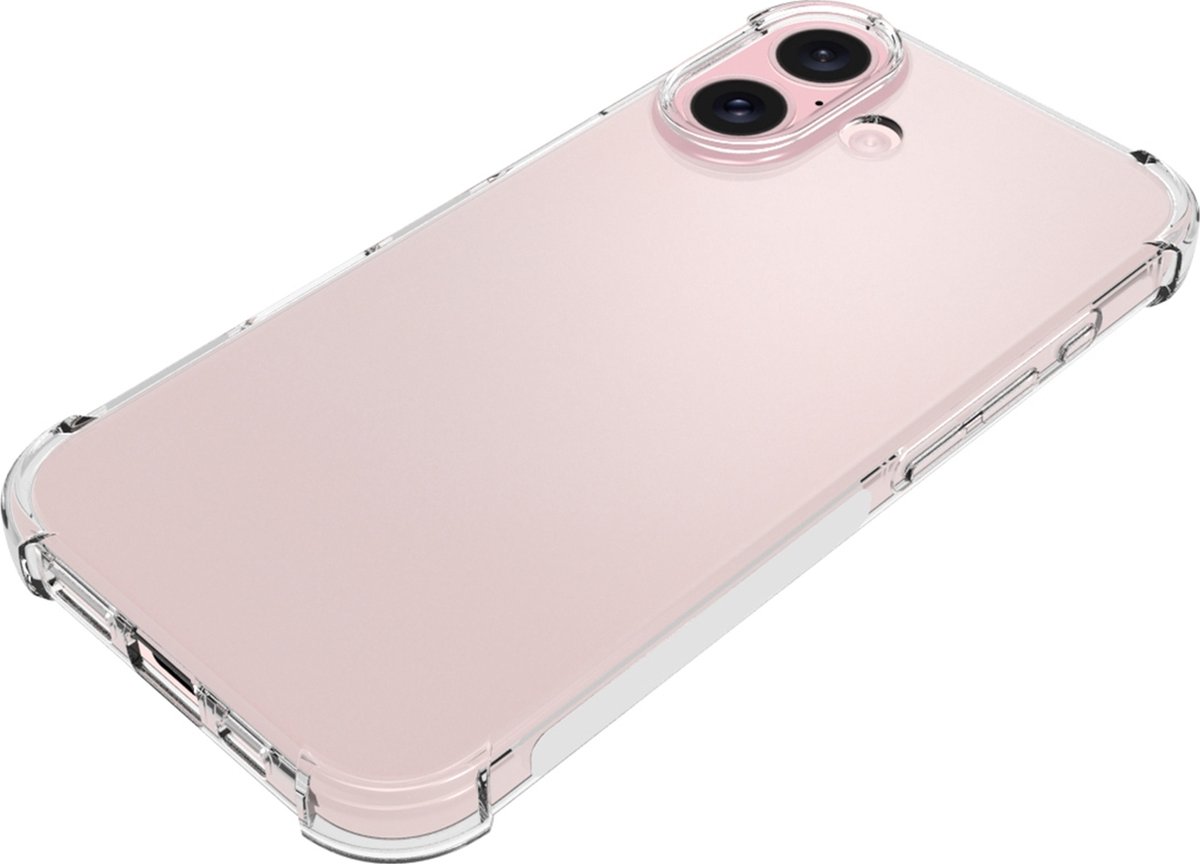 Mobigear Doorzichtig Hoesje geschikt voor Apple iPhone 16 Telefoonhoesje Flexibel TPU | Mobigear Cushion Backcover | Doorzichtig Telefoonhoesje iPhone 16 | iPhone 16 Case | Back Cover - Transparant