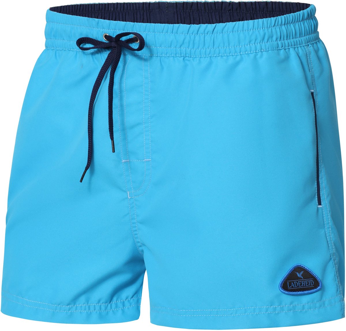 Ladeheid LA-ZA-SWS-1001 Heren Zwembroek - Zwemshorts - met zijzakken en achterzak - sneldrogend - met binnenslip van mesh - Koordsluiting - Polyester - Azuurblauw/Marineblauw - 6XL