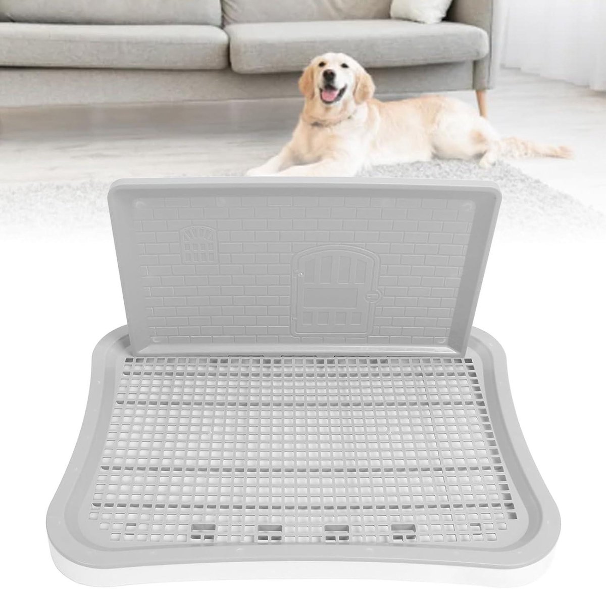 Hondentoiletbak voor binnen, potje voor honden, potje voor honden, plasbak voor honden, 15,8 x 11,8 x 4,3 inch, verwijderbare veilige plastic hondentoilettraining wasbaar indoor hondenpotje voor