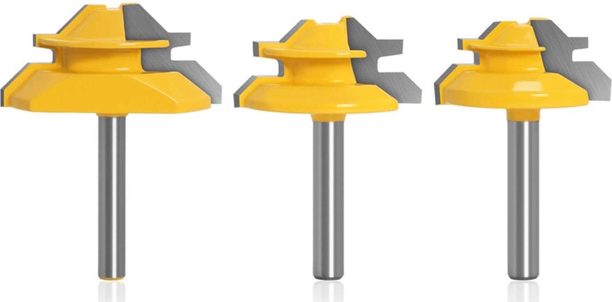 45-graden Lijmgezamenlijke Router Bit Set 3 Stks Houtbewerking Gereedschap
