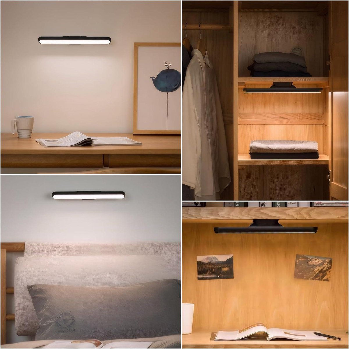 Boeklicht 360° flexibele tafellamp met clip Traploos dimmen Led-bureaulamp Oplaadbaar nachtkastje Nachtlampje voor studeren Lezen Kantoorwerk