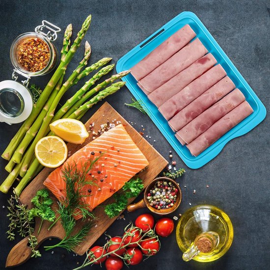 PracticFood Vershouddozen Set 8 Stuks - Worst- En Kaasbakken Met Fresh System - 8 Kleuren