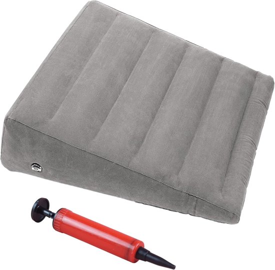 SLIGUY Bed Wedge Driehoekig kussen, opvouwbaar schuim driehoekig kussen voor slapen, lezen, kijken TV, aanpassen rugsteunkussen op bed, kussen met nekkussen