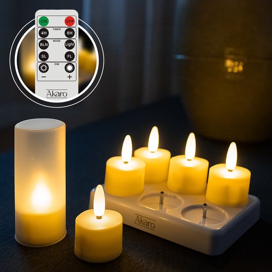 Akaro oplaadbare waxinelichtjes