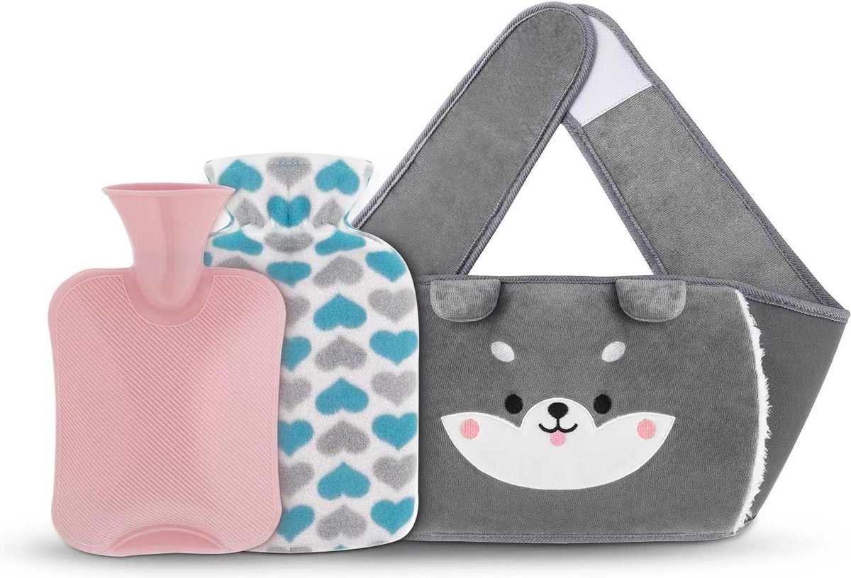 Bol.com 120 cm verlengde warmwaterkruik met schattige taillehoes - warmwaterfles voor buik handen schouder rug benen - om te binden aanbieding