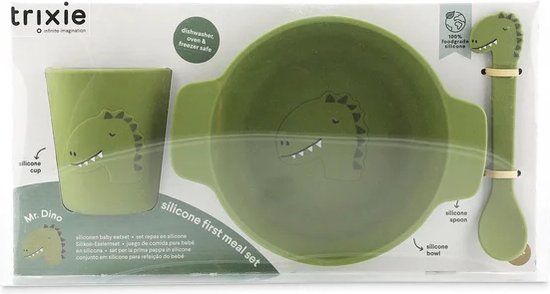 Trixie Silicone first meal set - Mr. Dino van Trixie — afbeelding 3