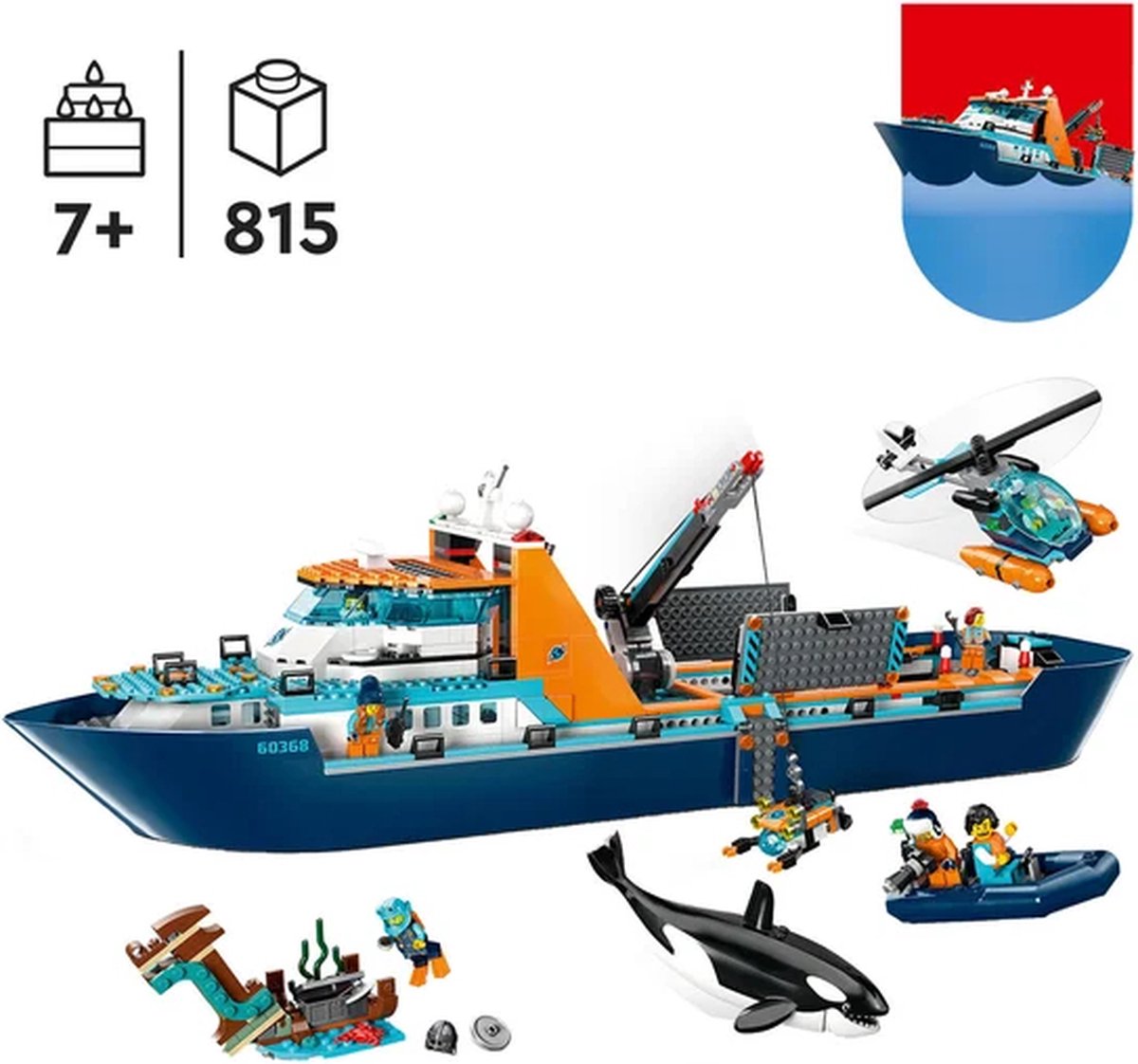 LEGO City Poolonderzoeksschip Groot Drijvend Boot Speelgoed Set voor Kinderen 7+ - 60368 — afbeelding 18