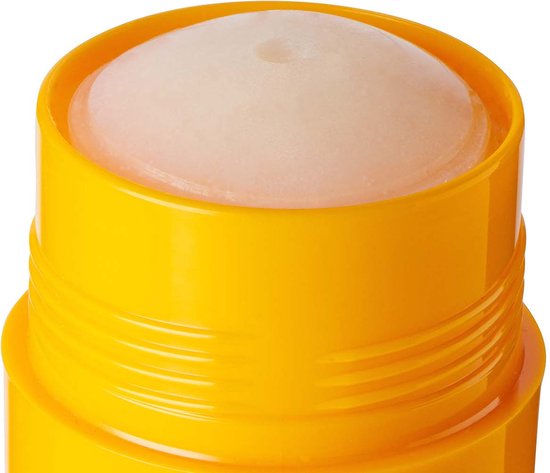 Close-up van de top van een oranje Acqua Di Parma deodorantstick, met de witte deostick zichtbaar.