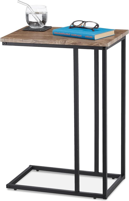 Houtlook U-vormige Metalen Relaxdays salontafels Metalen