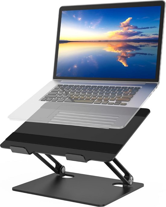 Foto: Laptop verhoger laptopverhoger stabiel staand werken ergonomisch laptop verhoger bureau must have voor uw laptop 