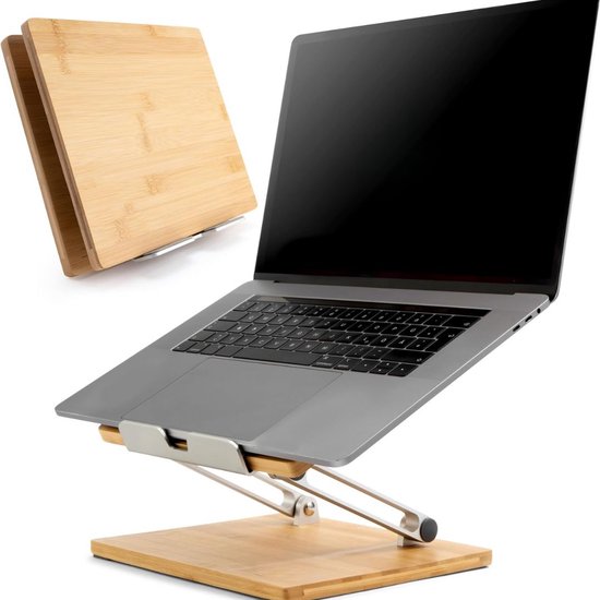 Foto: Laptop verhoger laptopverhoger stabiel staand werken ergonomisch laptop verhoger bureau must have voor uw laptop 