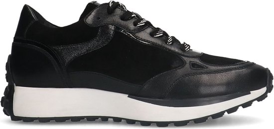Zwarte sneakers leer dames sale
