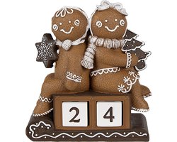 Clayre & Eef Décoration de Noël Image Bonhomme en pain d‘épice 11x4x13 cm Marron Plastique