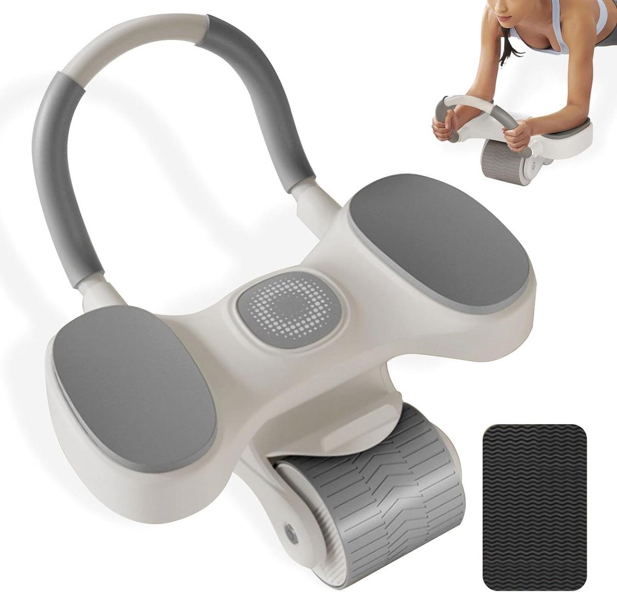 Automatische Rebound Dubbele Trainingsrolwielen Buikspiertrainer met Elleboogondersteuning - Kernkrachttraining Thuis Fitness