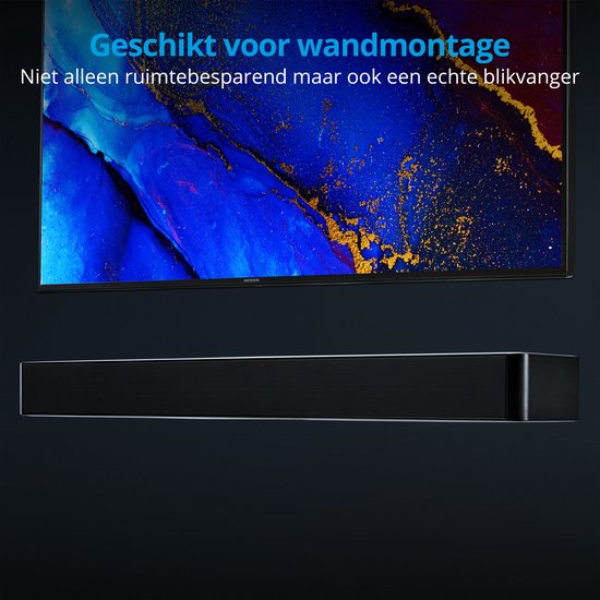 MEDION P61155 2.0 Soundbar met Bluetooth (incl. afstandsbediening, aanraakbediening, HDMI (ARC), AUX, optische ingang, 2 x 30 W RMS) — afbeelding 2