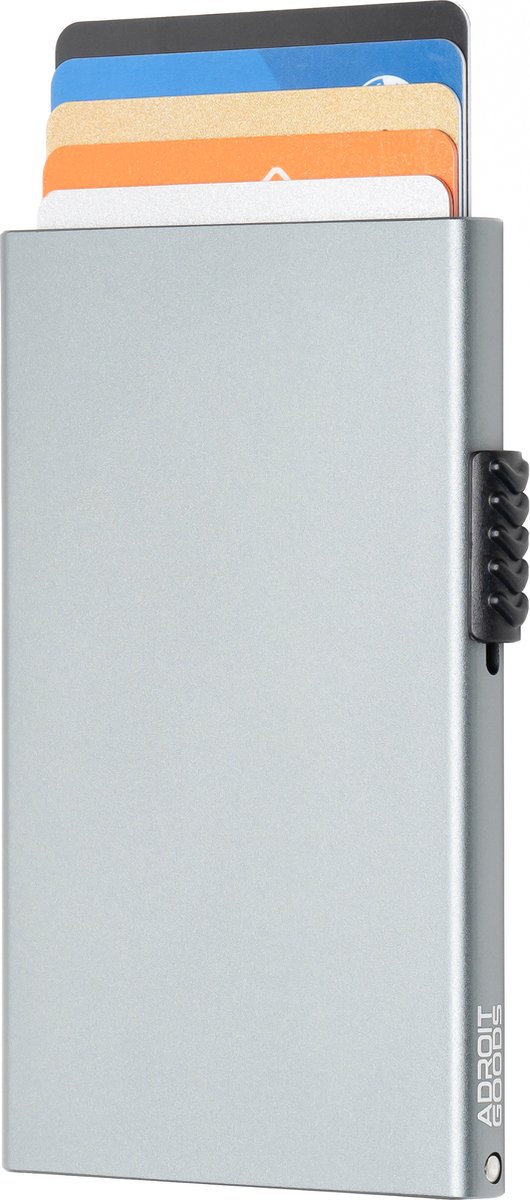 AdroitGoods Pasjeshouder 7 Pasjes Portemonnee - Creditcardhouder Met RFID Technologie - Aluminium/Grijs