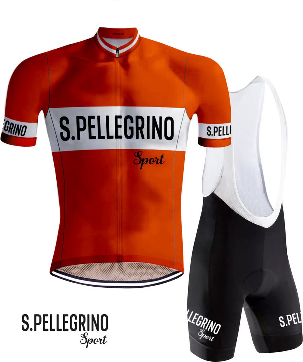 Retro Wielertenue San Pellegrino Oranje - REDTED - L