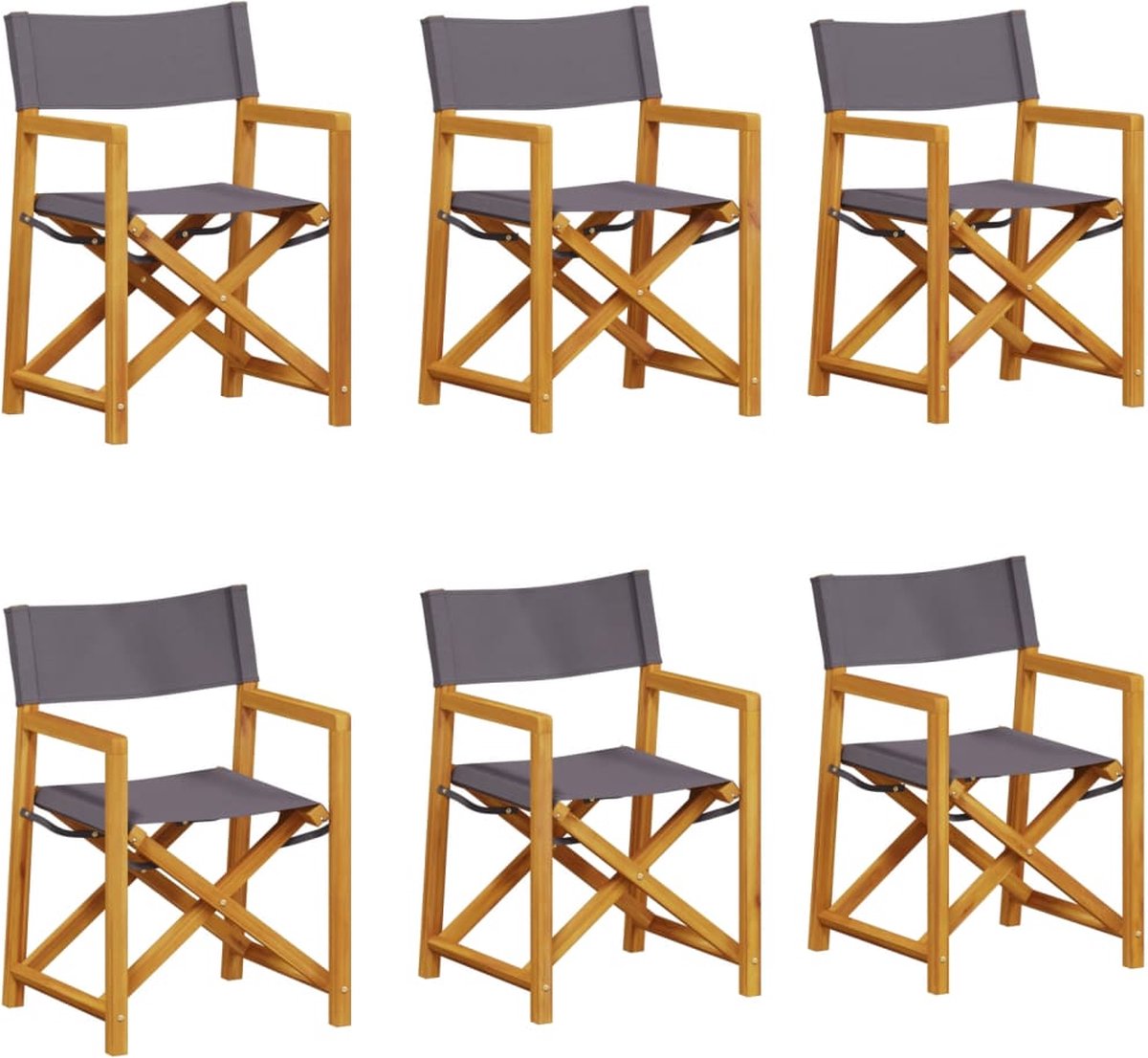 VidaXL Tuinstoelen 6 st inklapbaar stof donkergrijs