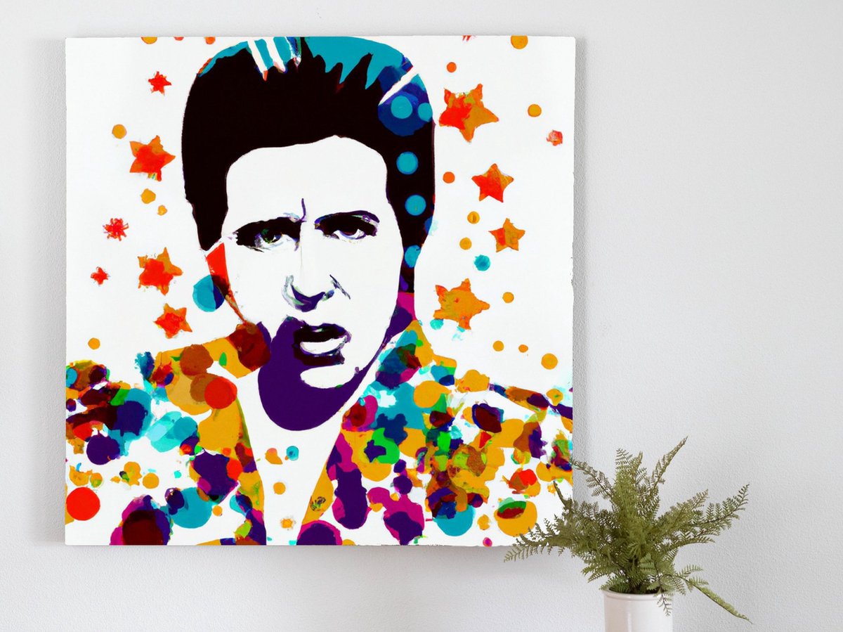 Exploding rainbow elvis | Exploding Rainbow Elvis | Kunst - 80x80 centimeter op Forex | Foto op Forex