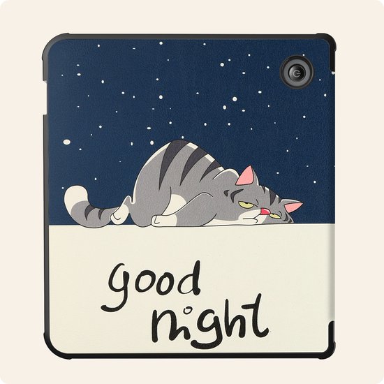 Hoesje Geschikt voor Kobo Libra Colour Hoes Book Case Trifold - Hoes Geschikt voor Kobo Libra Colour Hoesje Book Cover - Kat van MMOBIEL — afbeelding 5