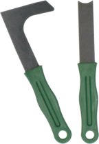 Alma Garden Grattoirs/coulis doubles mauvaises herbes - Set de 2x - métal - 20 cm - grattoir et couteau