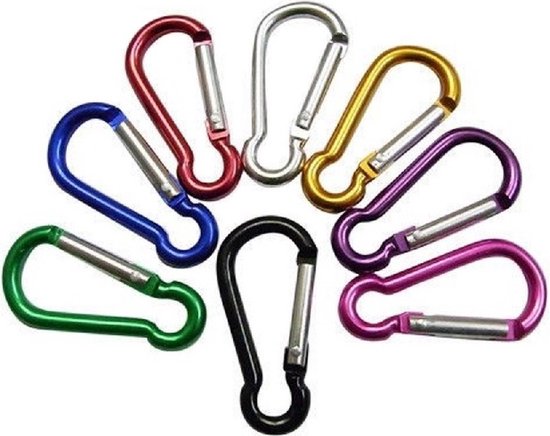 50 stuks karabijnhaken, 40 x 3,5 mm, kleine karabijnhaken, aluminium, karabijnhaken, sleutelhanger, klikhaken voor rugzak, riem, hondenriem, camping, wandelen, vissen, reizen (zilver