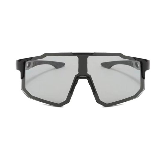 Zonnebril - Fiets - Sport - Festival bril - Rave - Voor heren en dames - Zwart - Zwart gepolariseerd glas van Evy paige — afbeelding 2