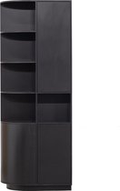 WOOOD Finca Opbergkast Rond Links - Zwart - 210x78x40