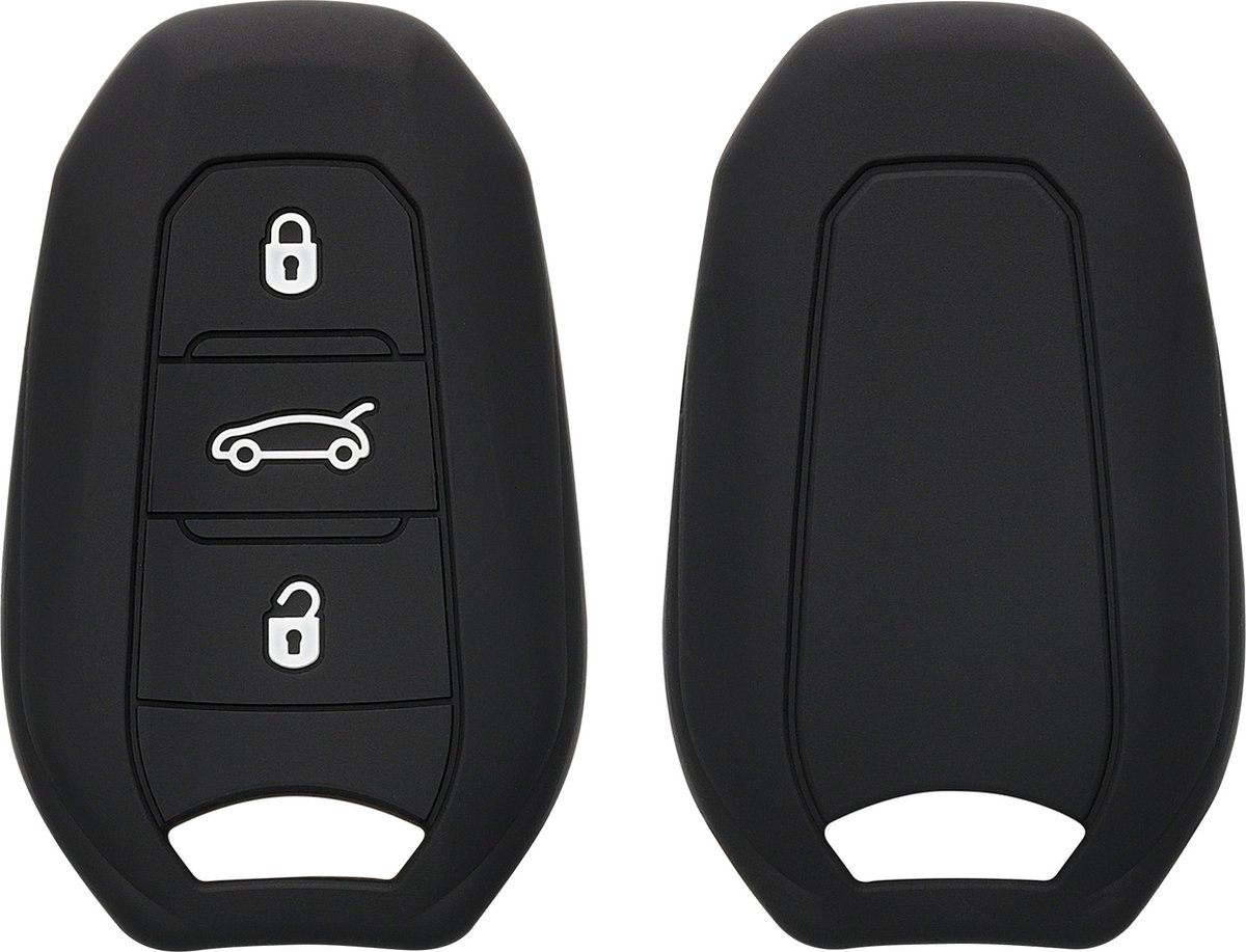 kwmobile autosleutel hoesje geschikt voor Peugeot Citroen 3-knops Smartkey autosleutel (alleen Keyless Go) hoes - TPU autosleutel behuizing - Beschermende auto sleutel case - Sleuteletui in zwart