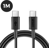 WiseQ USB C Kabel - 1 Meter USB-C Oplader Kabel - Zwart