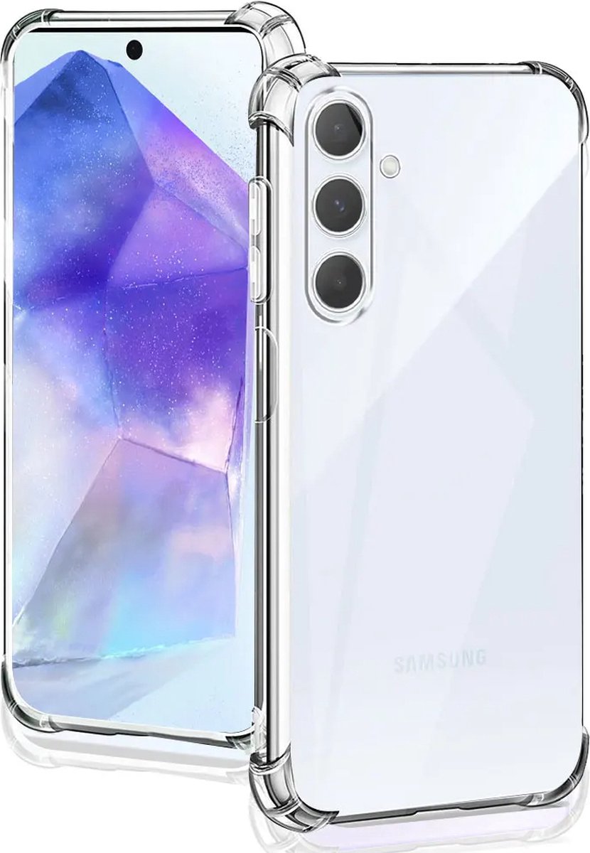 Techsuit Shockproof Silicone Back Cover hoesje voor Samsung Galaxy M55 - Transparant