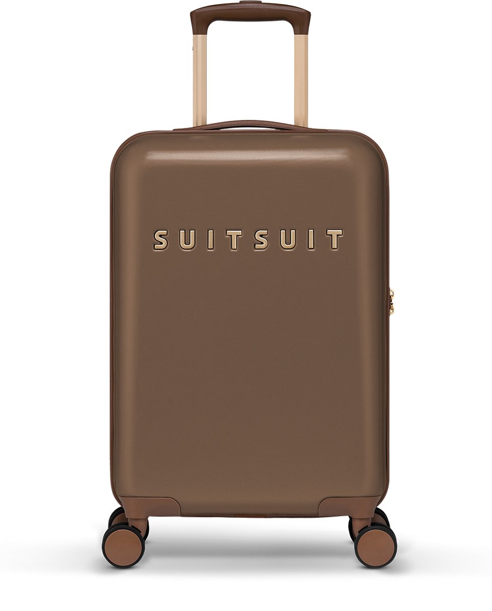 SUITSUIT Handbagage koffer 55x35x20 - Handbagage trolley - Lichtgewicht koffer - Reiskoffer - Veilig TSA cijferslot - Fab Seventies koffer Cocoa Brown - Bruin