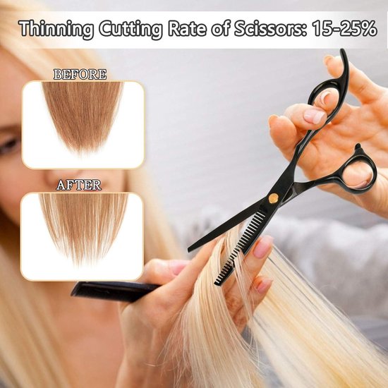 Ciseaux De Barbier Or 14cm - Effilage Professionnel En Acier Inoxydable TK Plus