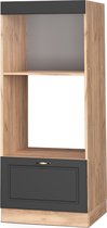 Vicco Armoire à micro-ondes Fame- Line, Anthracite-or/Anthracite, 60 cm ouvert
