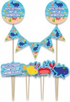 Paperdreams - Taartdecoratie set zwemdiploma - 9 stuks