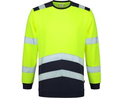Tricorp Sweater High Visibility Bicolor 303004 Fluor Geel-Ink - Maat L