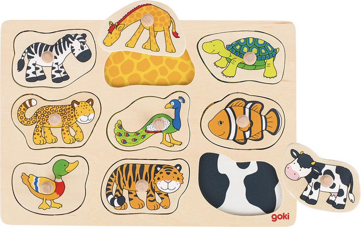 Goki 9-delige puzzel wat hoort waarbij?
