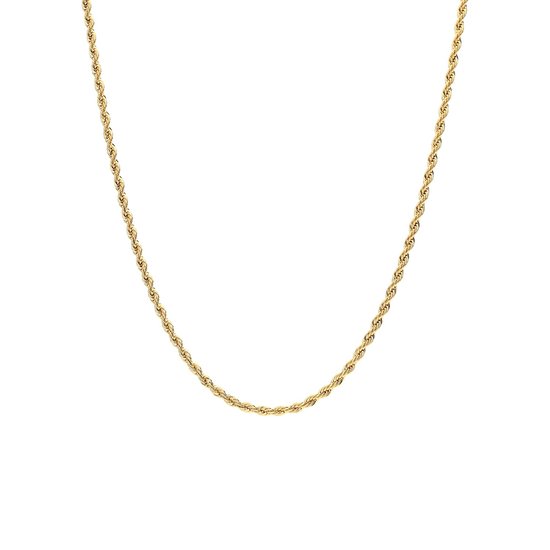 Gouden koord ketting, 2,5mm breed en 55cm lang.