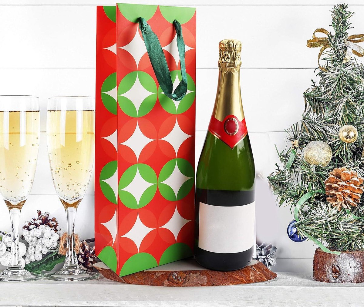 16 Pièces Pochettes Cadeau Pour Bouteille De Vin 35x11x9cm - Sacs Cadeaux Noël Et Événements