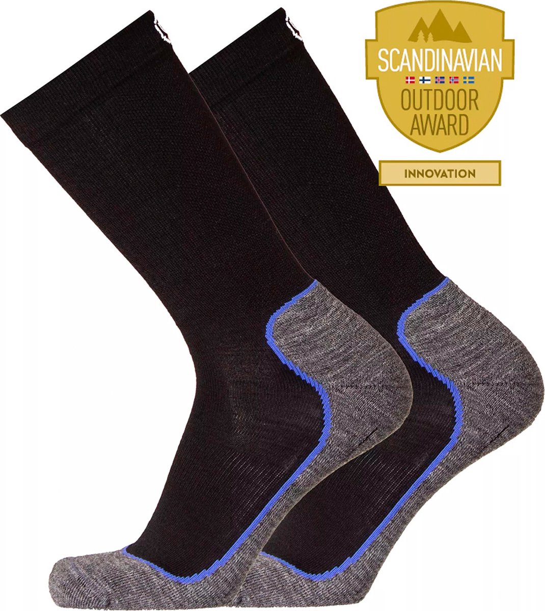 UphillSport 2-Pack Repo Wandelsokken Merino/Tencel 4-Laags Heren Dames – 47-50 9549 Zwart