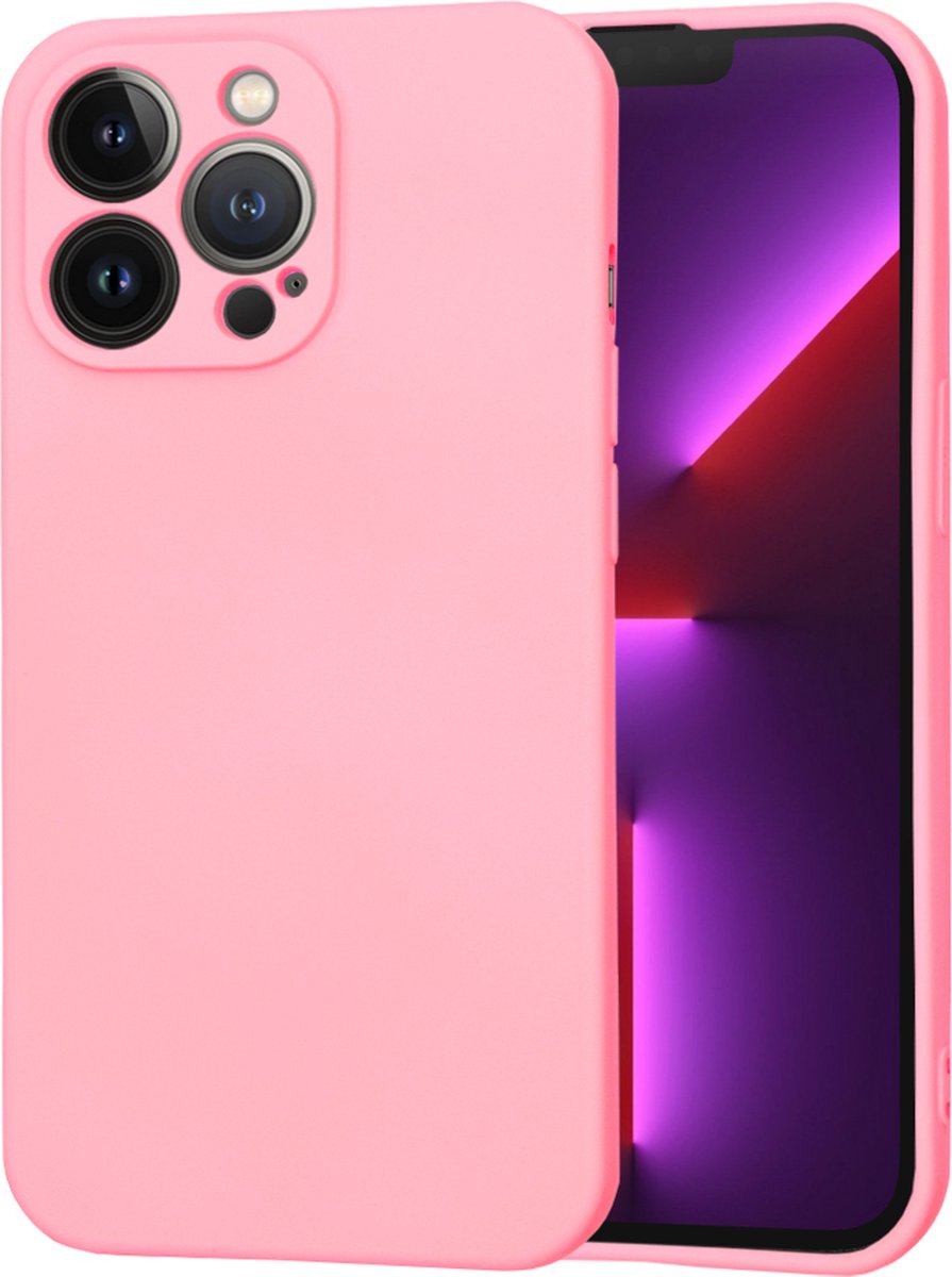 Techsuit Soft Flex Silicone Back Cover hoesje voor Apple iPhone 13 Pro - Chalk Pink