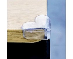 Doodadeals® - 4 Stuks Siliconen Tafel Hoekbeschermers Hartjes - Tafelhoek Beschermers - Beschermhoeken - Veiligheid Baby en Kind - Transparant