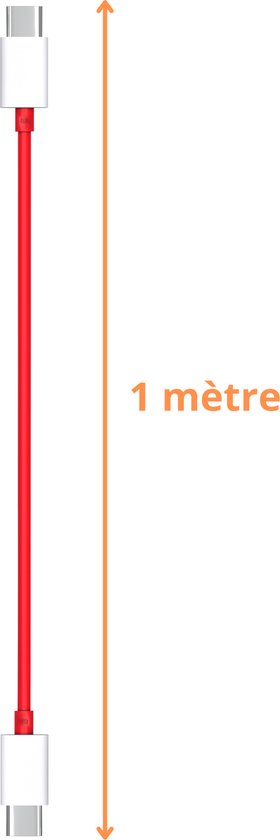 Câble Chargeur Rapide USB C vers USB C Rouge - 1 mètre - Câble de charge pour OnePlus 7T Pro / 7T / 7 Pro / 7/8 Pro / 8