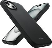 IYUPP Hoesje Geschikt voor iPhone 15 Siliconen Hoesje - Shockproof Back Cover - Zwart