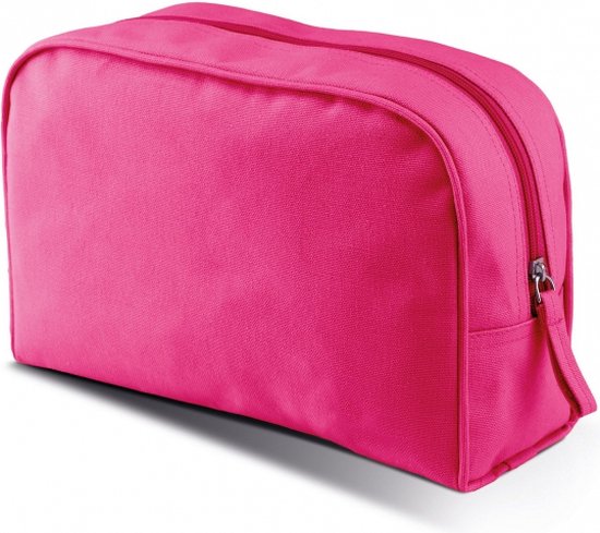 Kimood grote Toilettas / Make-up etui - fuchsia roze - 28 x 18 x 9 cm - Reis etui - Schooletui - 5 liter inhoud