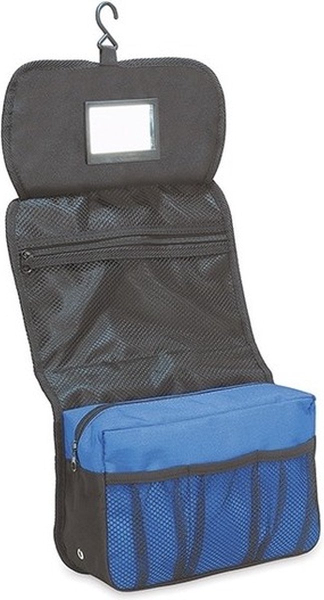 Shugon Toilettas Hangend - ritssluiting - meerdere vakken - ophanghaak - 27 x 17 cm - blauw