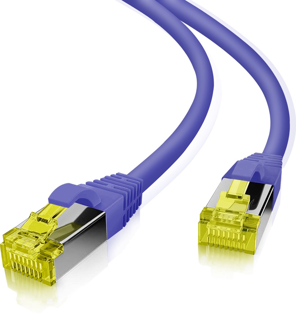 Helos 191045 netwerkkabel Paars, Geel 0,5 m Cat6a S/FTP (S-STP)