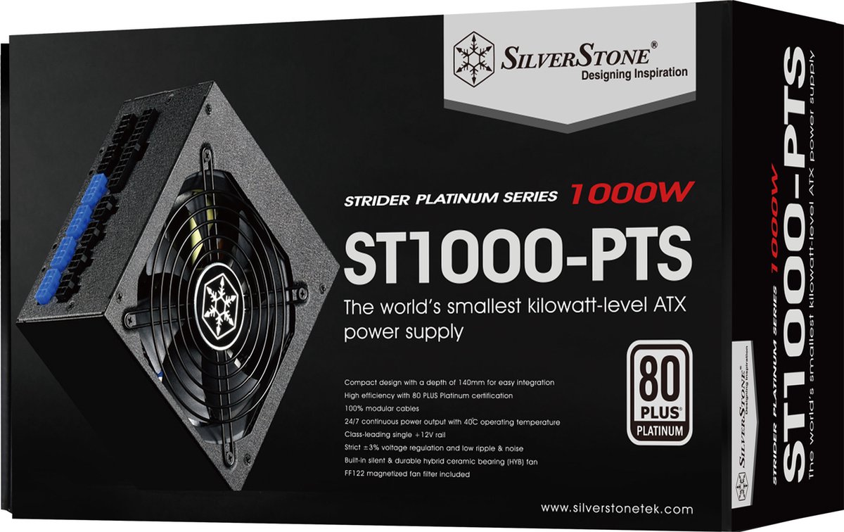 Silverstone 1000W Sst-St1000-Pts Atx 80+ Platinum Modular Power Supply voeding - afbeelding 3