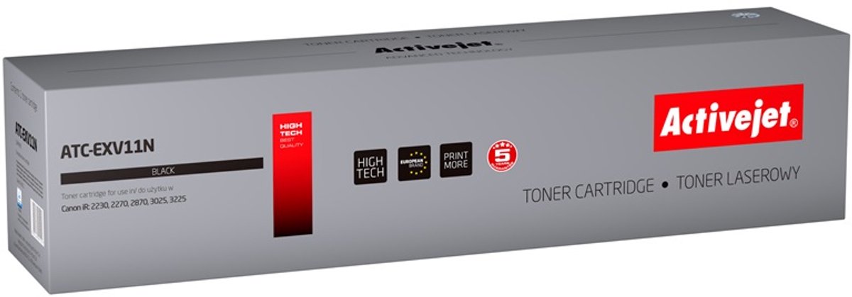 ActiveJet ATC-EXC11N Toner voor Canon-printer; Canon C-Exv11 Vervanging; Opperste; 24000 pagina's; zwart.