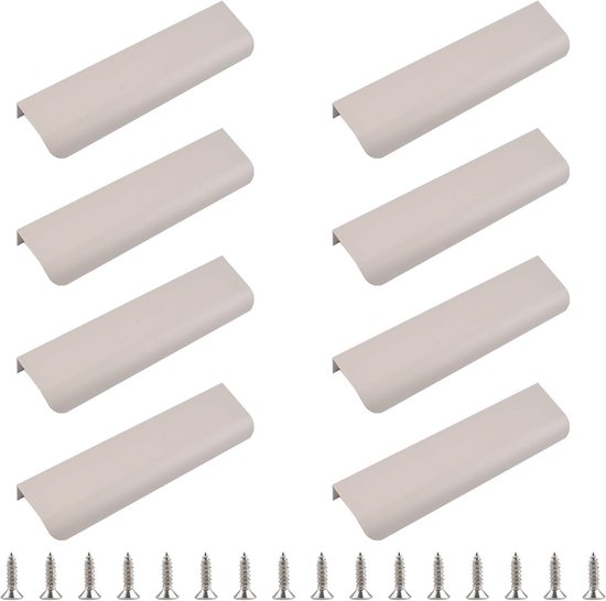 Meubelgrepen, 6 stuks, 150 mm, verborgen, deurgrepen, mat goud, handgreep van aluminium, geïntegreerde handgreep, meubelgreep, keuken, voor lade, kast, binnen, meubels